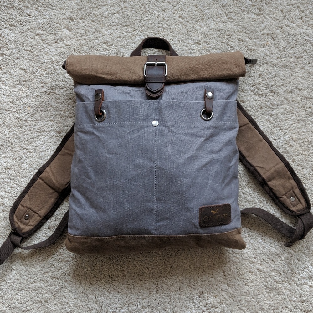 Gandy's London Rolltop Small Waxed Canvas Backpack